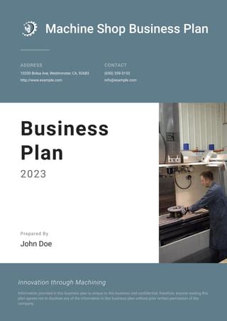 cnc machining business plan|machine shop business plan.